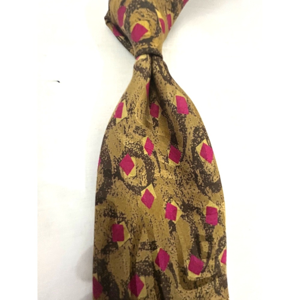Stefano Ricci Gold Silk Geometric Tie Vintage